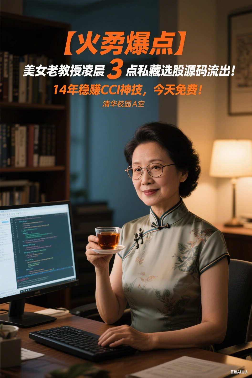 【🔥爆点】 “美女老教授凌晨3点私藏选股源码流出！14年稳赚CCI神技，今天免费！”