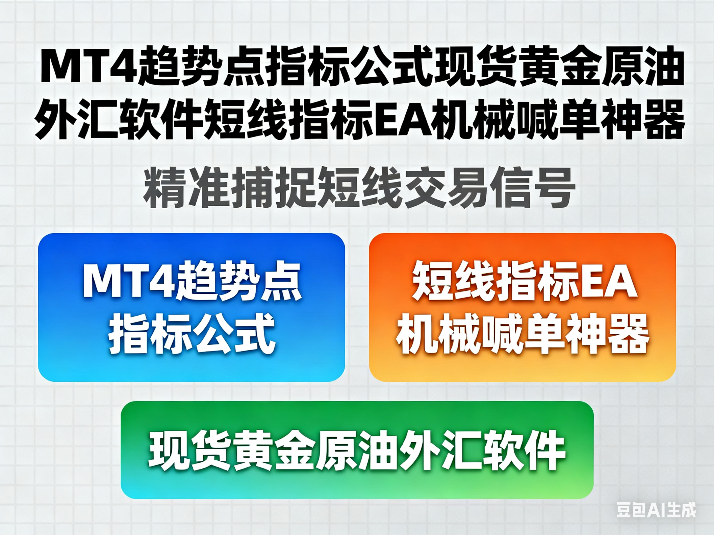 MT4趋势点指标公式现货黄金原油外汇软件短线指标EA机械喊单神器