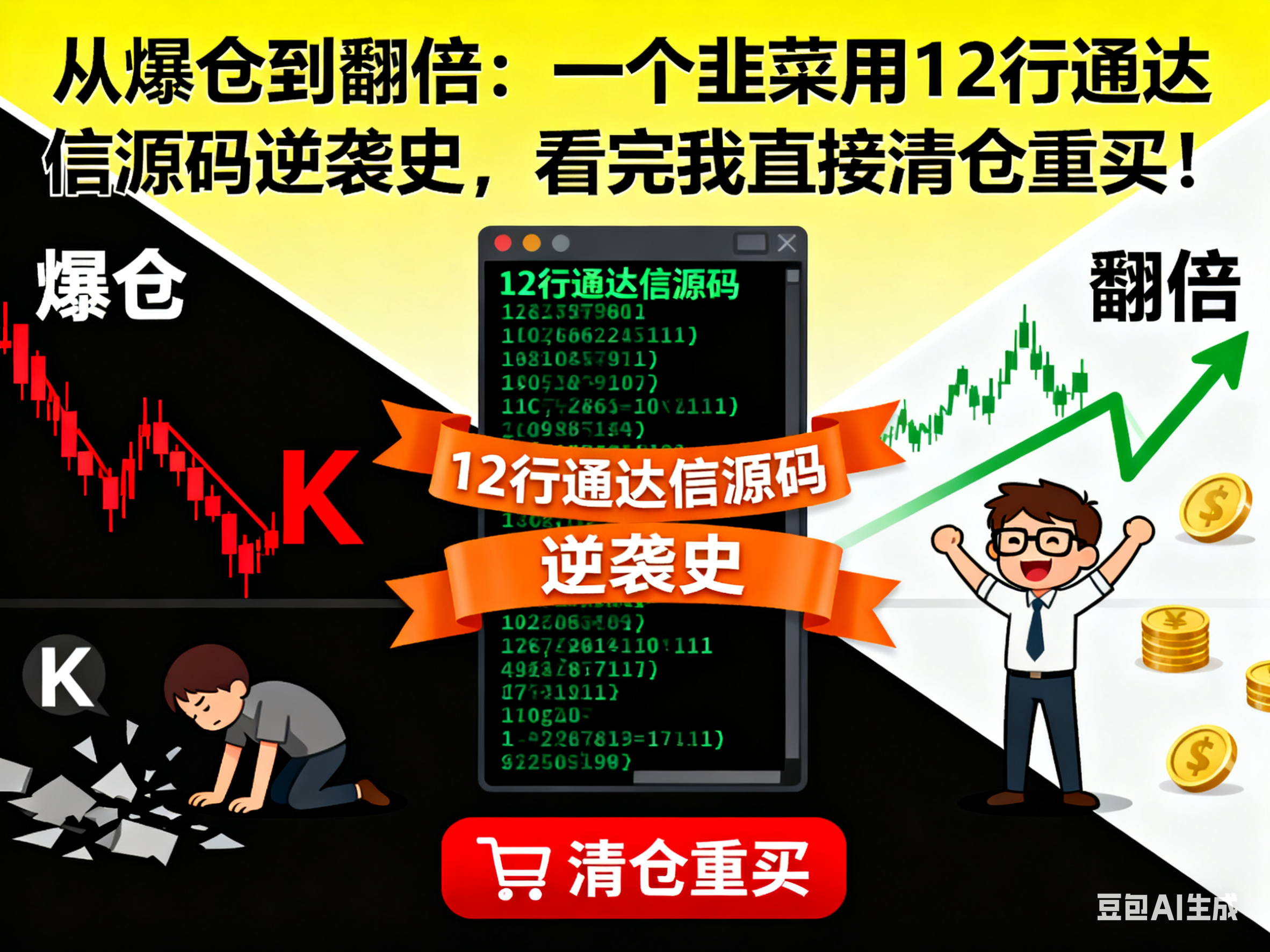 从爆仓到翻倍：一个韭菜用12行通达信源码逆袭史，看完我直接清仓重买！