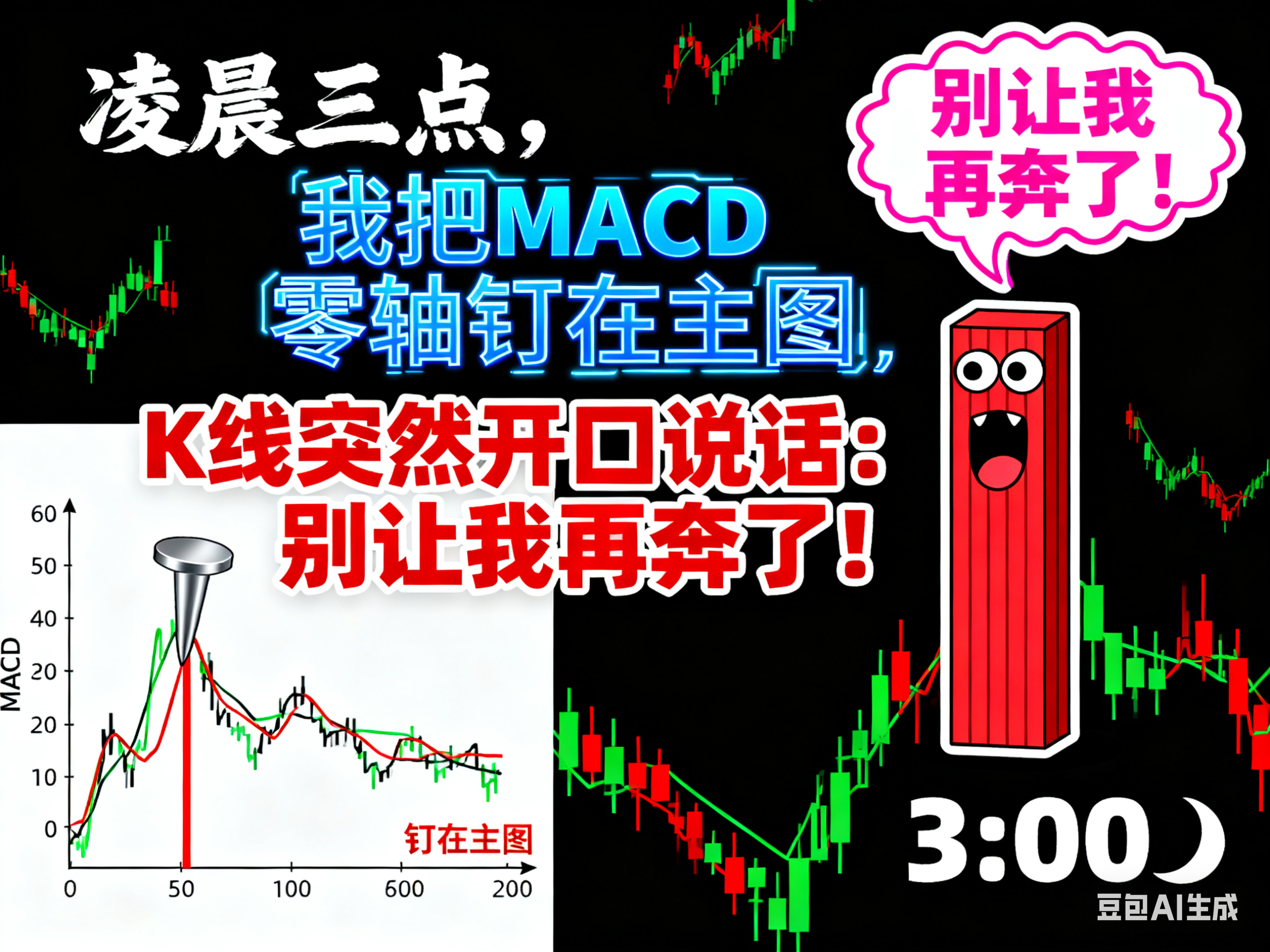 凌晨三点，我把MACD零轴钉在主图，K线突然开口说话：别让我再裸奔了！