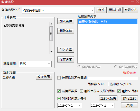准确性高【涌泉突破】副图/选股指标，辅助识别趋势延续或反转，减少虚假信号！ 