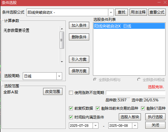 短线【阳线突破启动信号】主图/副图/选股指标 买点成立后 若当日成交量放大 信号更可靠