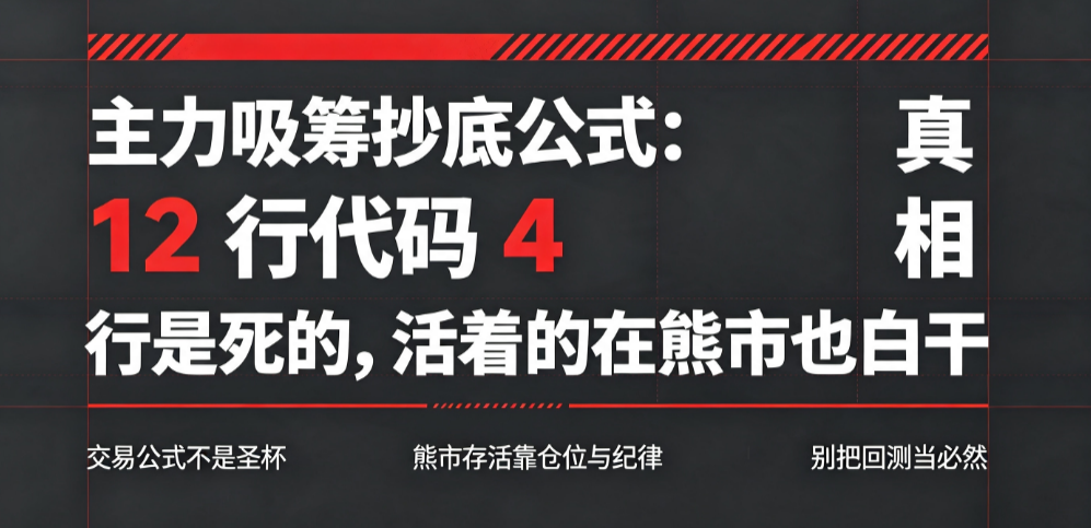 主力吸筹抄底公式：12 行代码 4 行是死的，活着的在熊市也白干