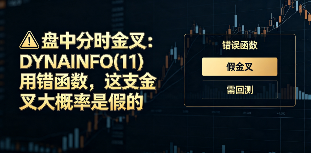 盘中分时金叉：DYNAINFO(11)用错函数，这支金叉大概率是假的