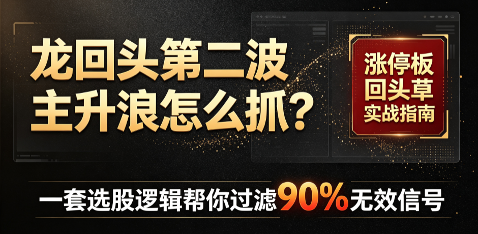 涨停板回头草实战指南｜龙回头第二波主升浪怎么抓？一套选股逻辑帮你过滤90%无效信号