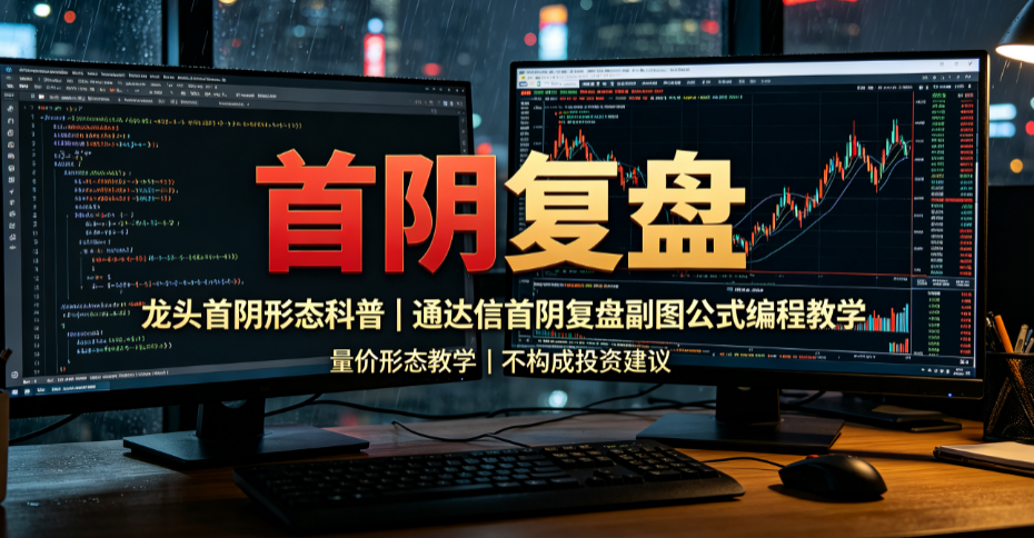 龙头首阴形态科普｜通达信首阴复盘副图公式编程教学