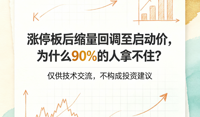 涨停板后缩量回调至启动价，为什么90%的人拿不住？