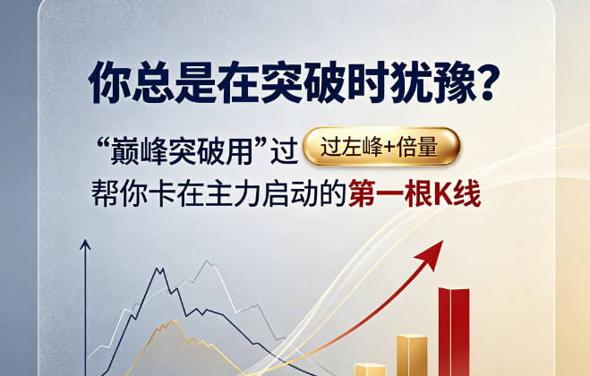 巅峰突破：为什么有些票突破60日高点当天必须跟？因为130日巅峰线已经压了很久，一破就是主升