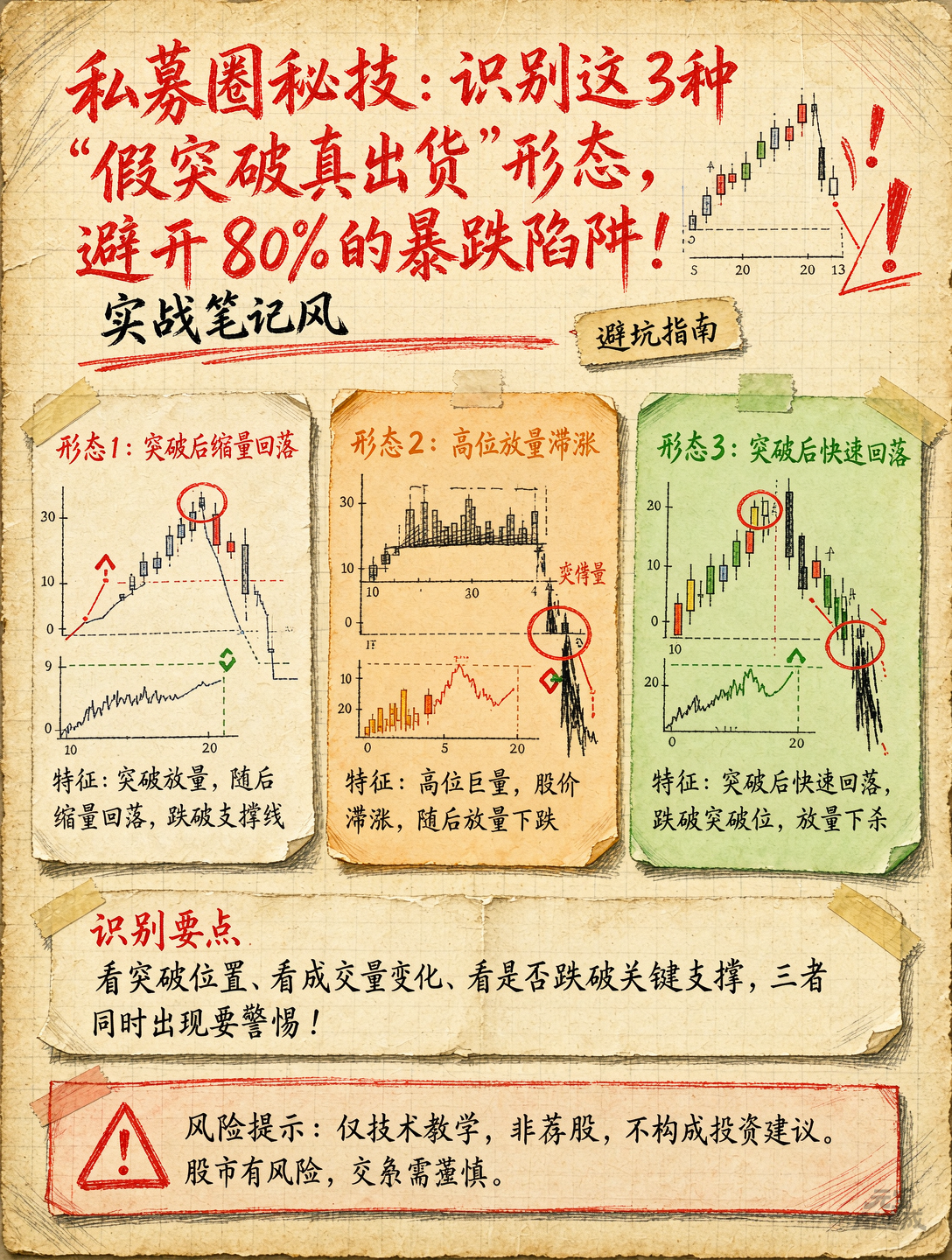 私募圈秘技：识别这3种"假突破真出货"形态，避开80%的暴跌陷阱！