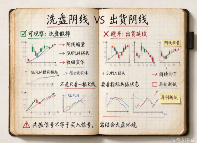 昨天阴线你割肉，今天金叉你踏空？「精确度99六维共振」用SUPLN拐点+KMA/TRDLN金叉+双均线站上，把"假摔后的真启动"一刀捞出来