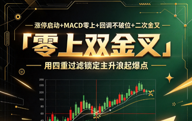 涨停启动+MACD零上+回调不破位+二次金叉——「零上双金叉」用四重过滤锁定主升浪起爆点